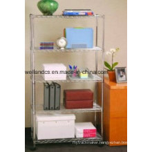 5 Tiers Home Steel Chrome Wire Shelving Racking (LD9035150A5C)